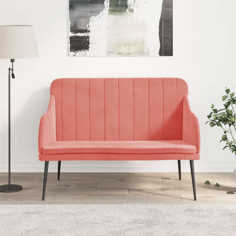 vidaXL Bänk rosa 110x76x80 cm sammet