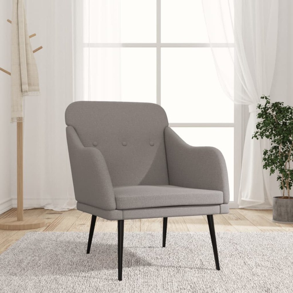 vidaXL Fåtölj taupe 63x76x80 cm tyg
