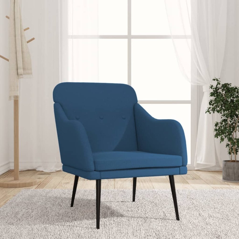 vidaXL Fåtölj blå 63x76x80 cm tyg