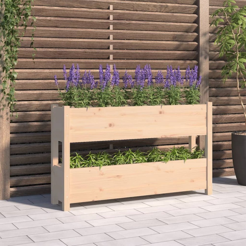vidaXL Odlingslåda 112x25x66 cm massiv furu