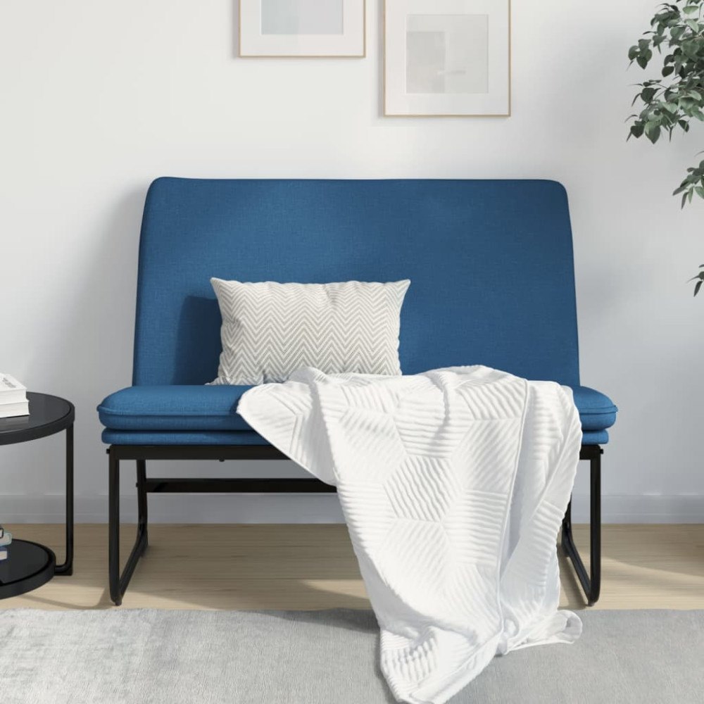 vidaXL Bänk blå 100x75x76 cm tyg