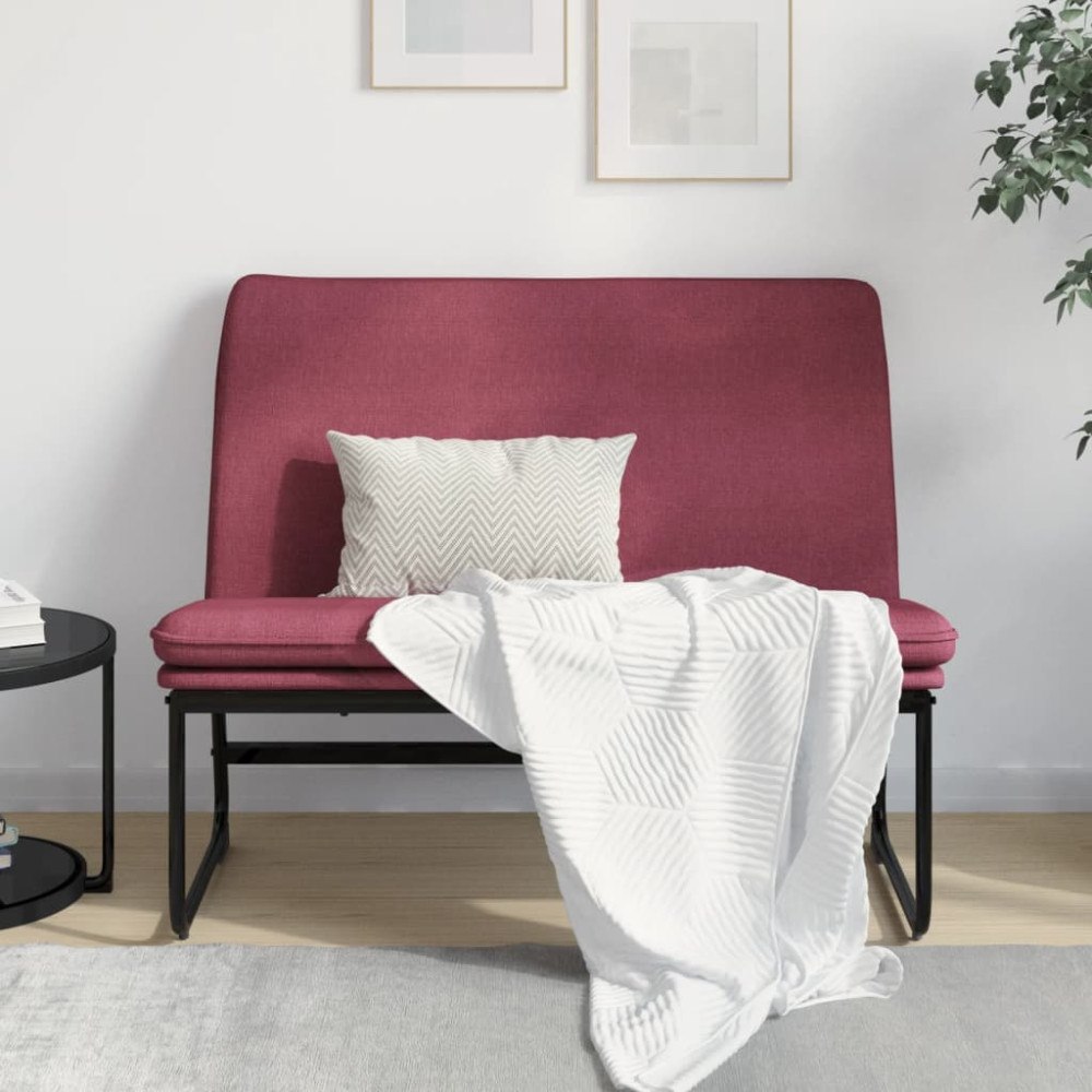 vidaXL Bänk vinröd 100x75x76 cm tyg