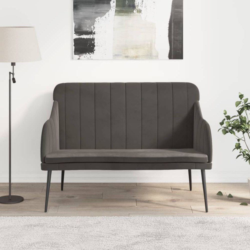 vidaXL Bänk mörkgrå 110x76x80 cm sammet