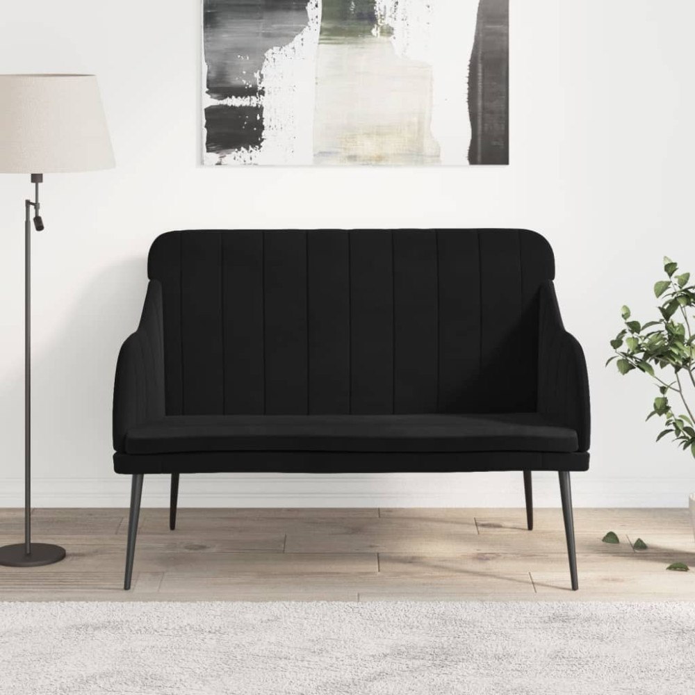 vidaXL Bänk svart 110x76x80 cm sammet
