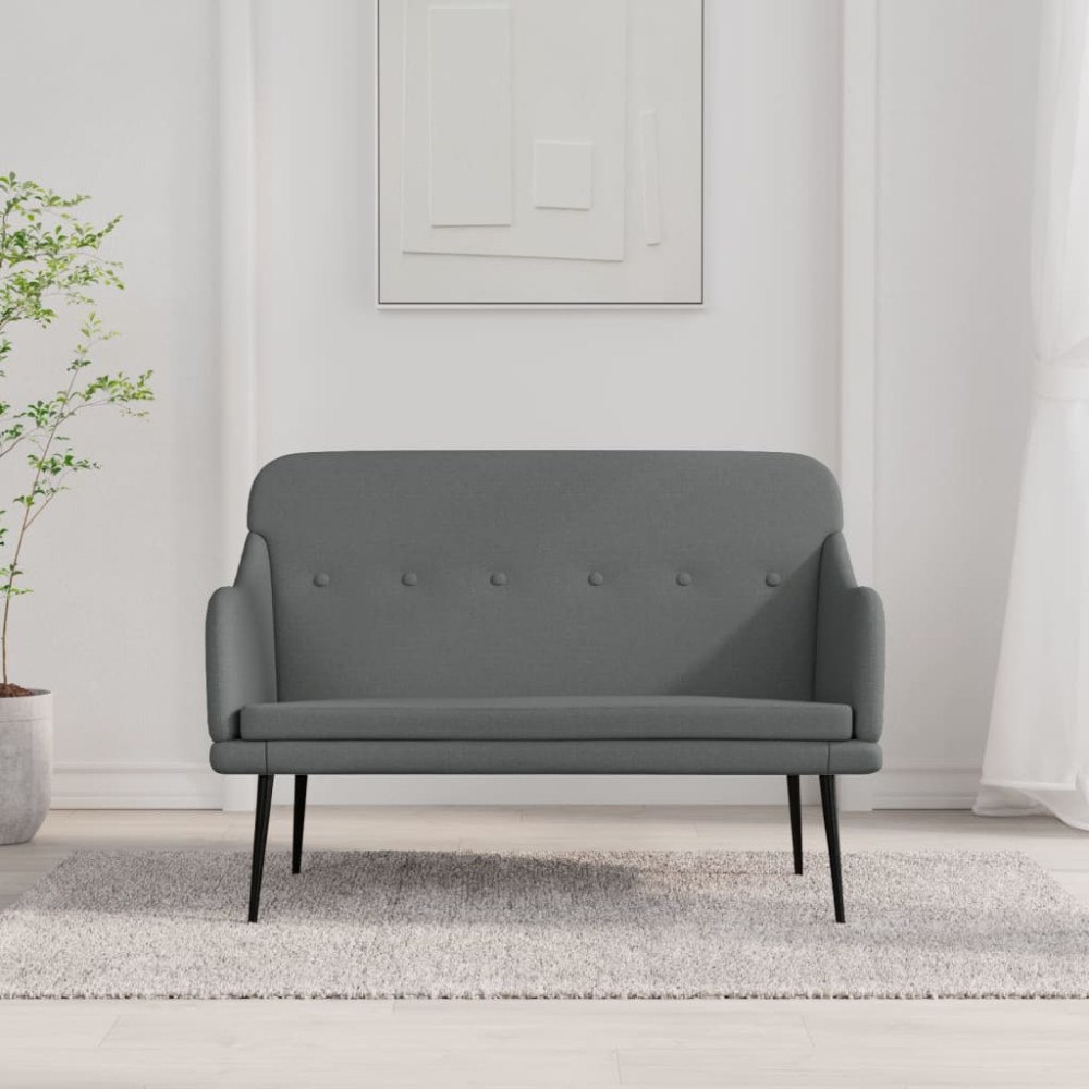 vidaXL Bänk mörkgrå 110x76x80 cm tyg