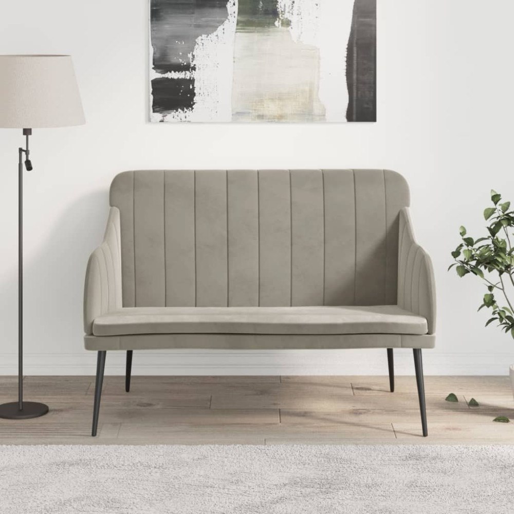 vidaXL Bänk ljusgrå 110x76x80 cm sammet
