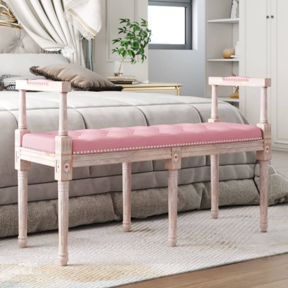 vidaXL Bänk rosa 110x40x70 cm sammet