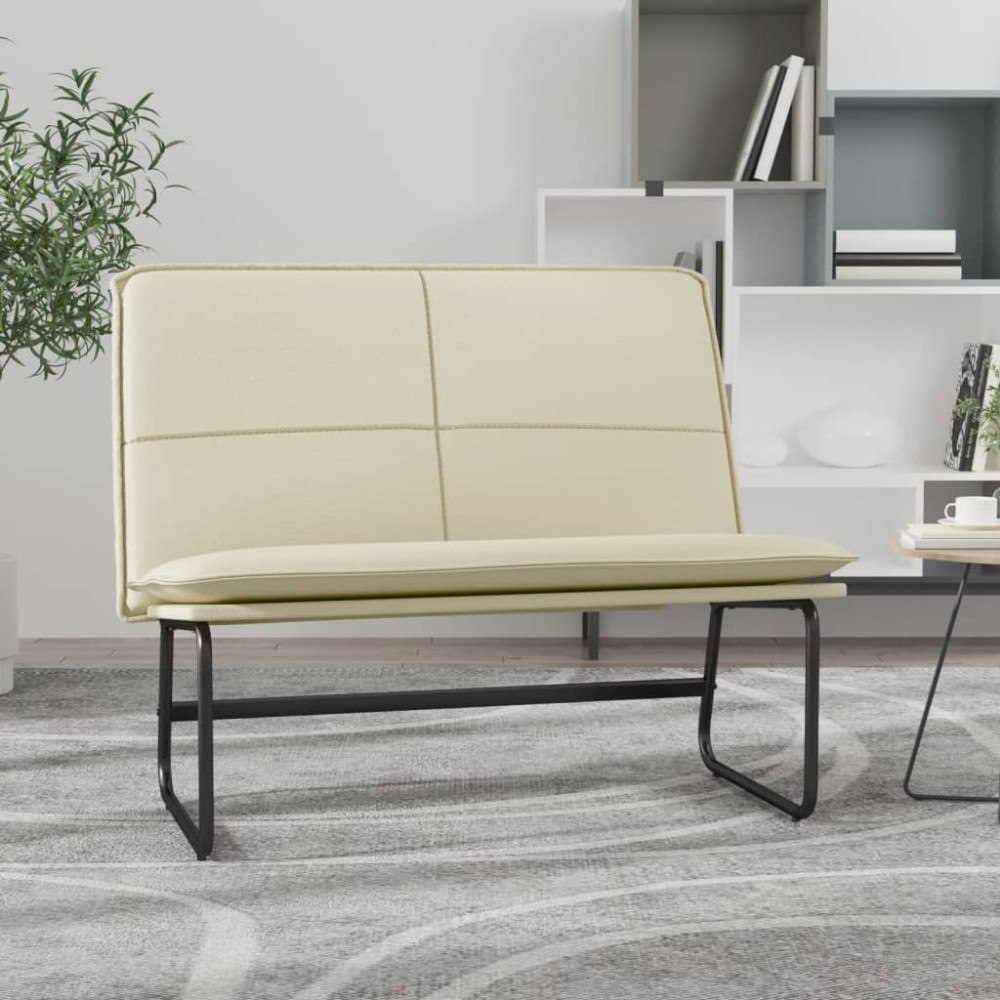vidaXL Bänk gräddvit 100x75x76 cm konstläder