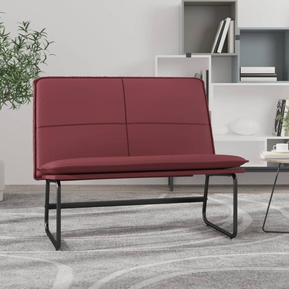 vidaXL Bänk vinröd 100x75x76 cm konstläder