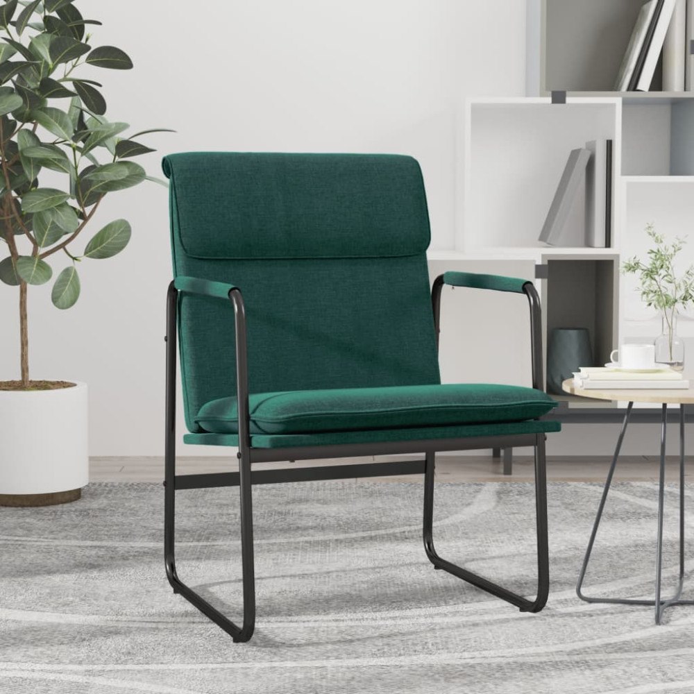 vidaXL Loungestol mörkgrön 55x64x80 cm tyg