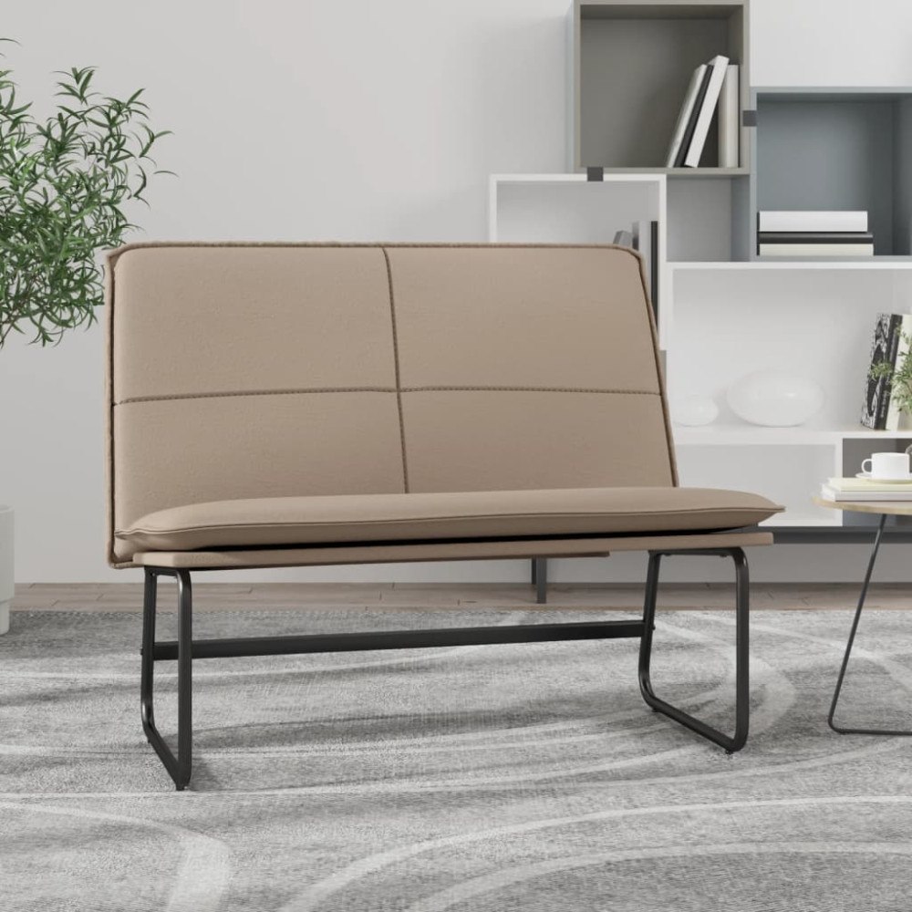 vidaXL Bänk cappuccino 100x75x76 cm konstläder