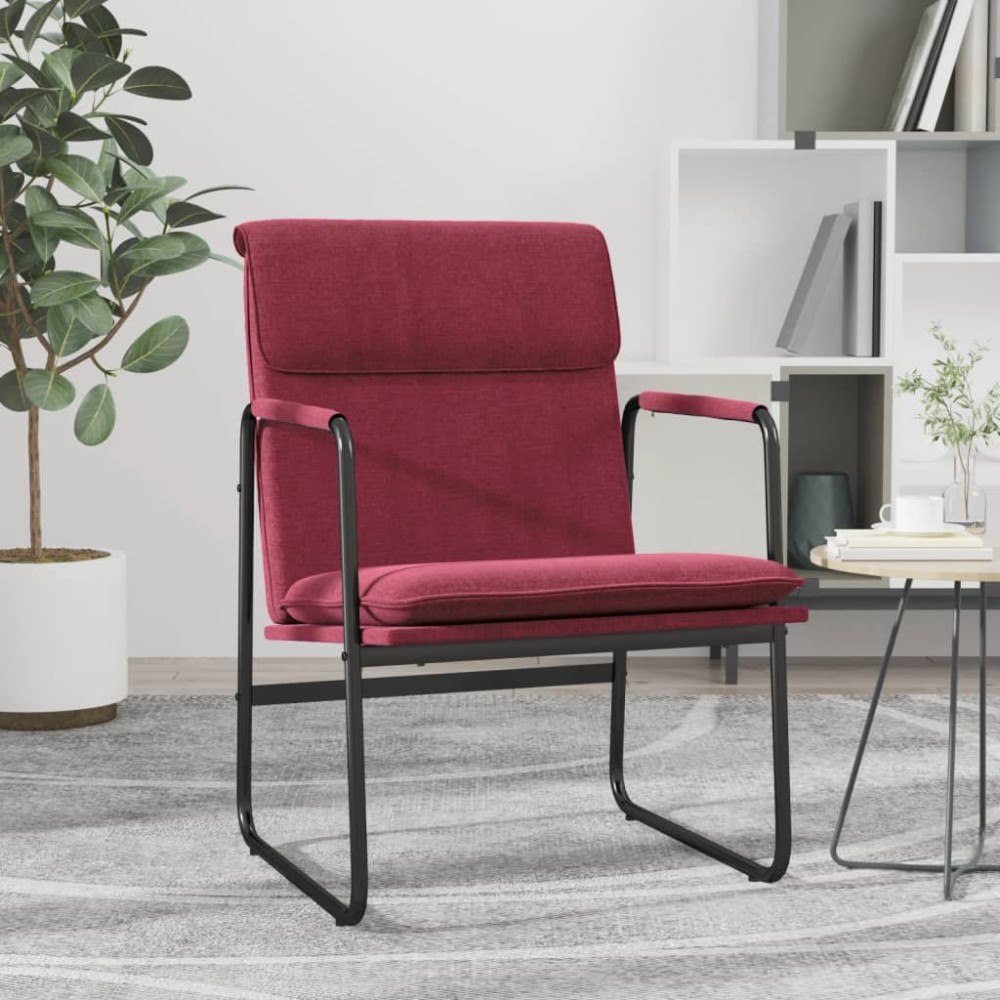 vidaXL Loungestol vinröd 55x64x80 cm tyg