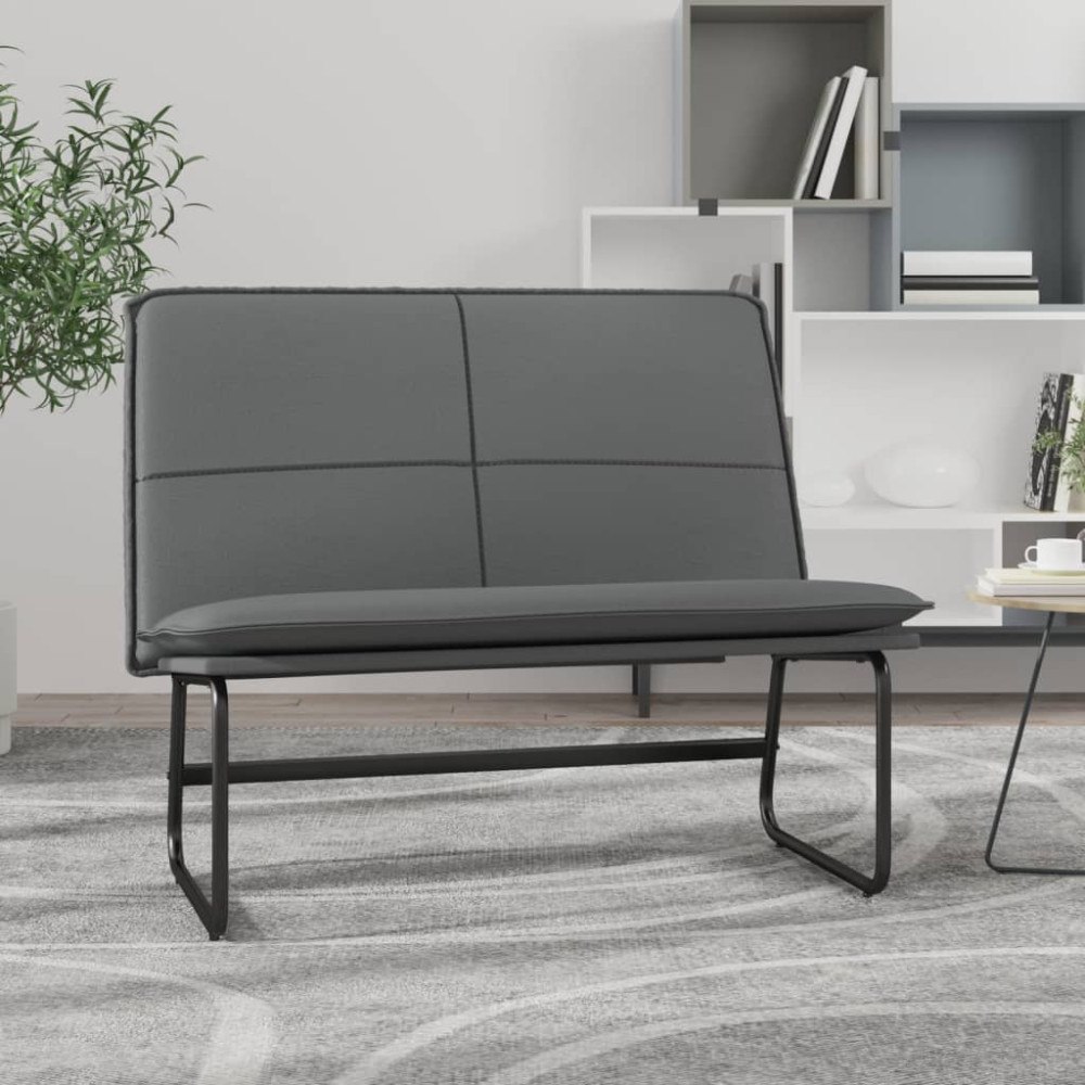 vidaXL Bänk grå 100x75x76 cm konstläder