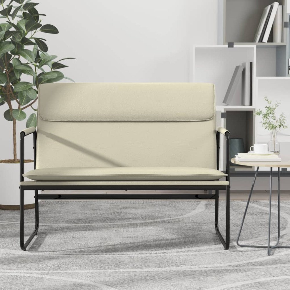 vidaXL Bänk gräddvit 100x64x80 cm konstläder