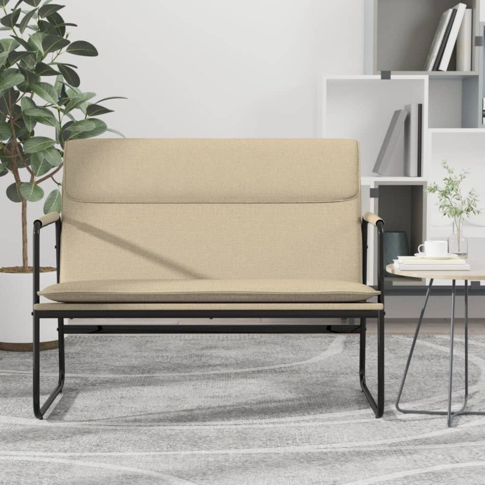 vidaXL Bänk gräddvit 100x64x80 cm tyg