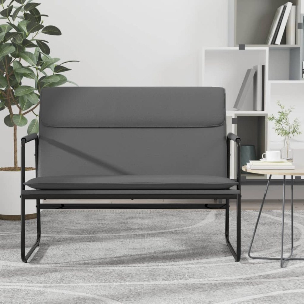 vidaXL Bänk grå 100x64x80 cm konstläder