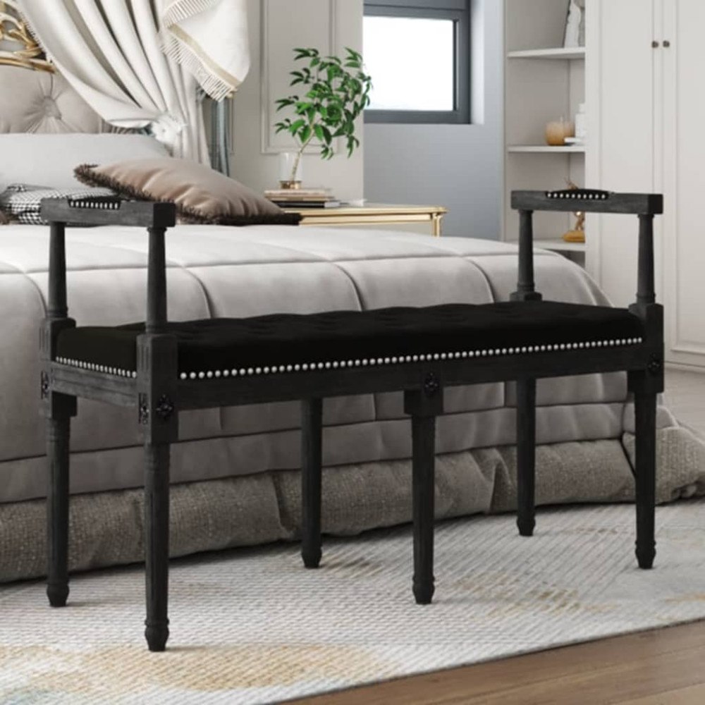 vidaXL Bänk svart 110x40x70 cm sammet