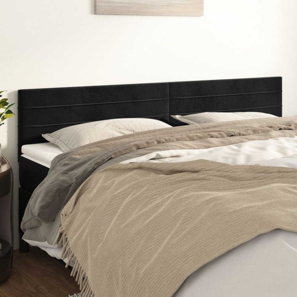 vidaXL Sänggavlar svart 180x5x78/88 cm sammet