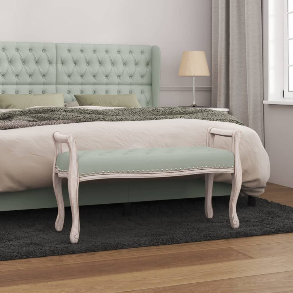 vidaXL Bänk ljusgrå 110x45x60 cm sammet