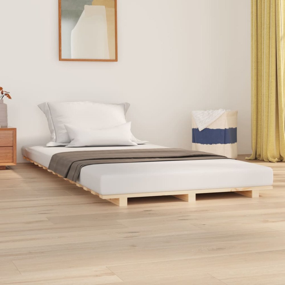 vidaXL Sängram 90x190 cm massiv furu