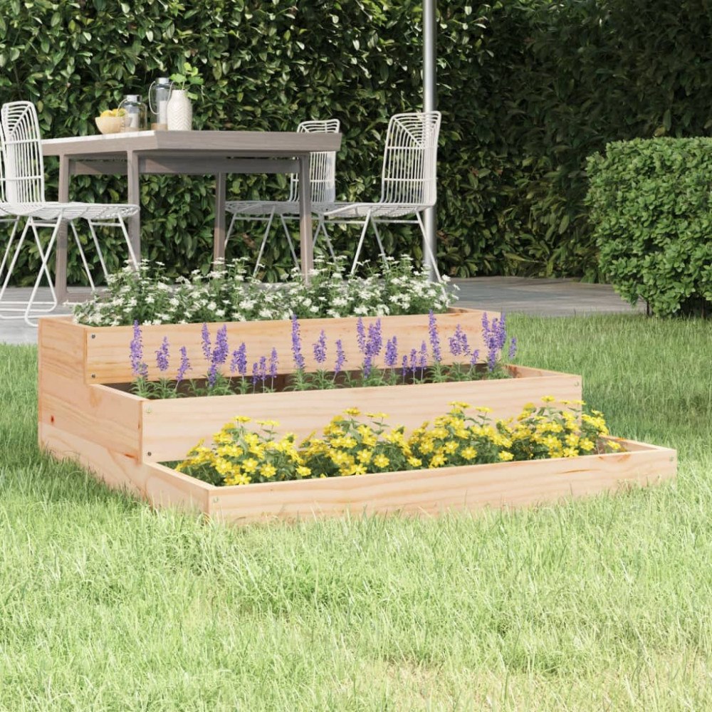 vidaXL Odlingslåda 78x78x27 cm massiv furu