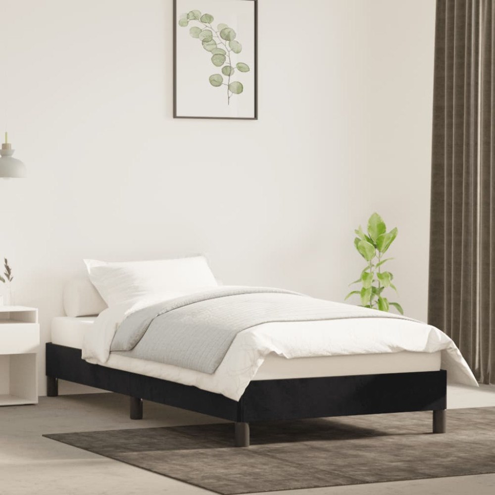 vidaXL Sängram svart 90x190 cm sammet