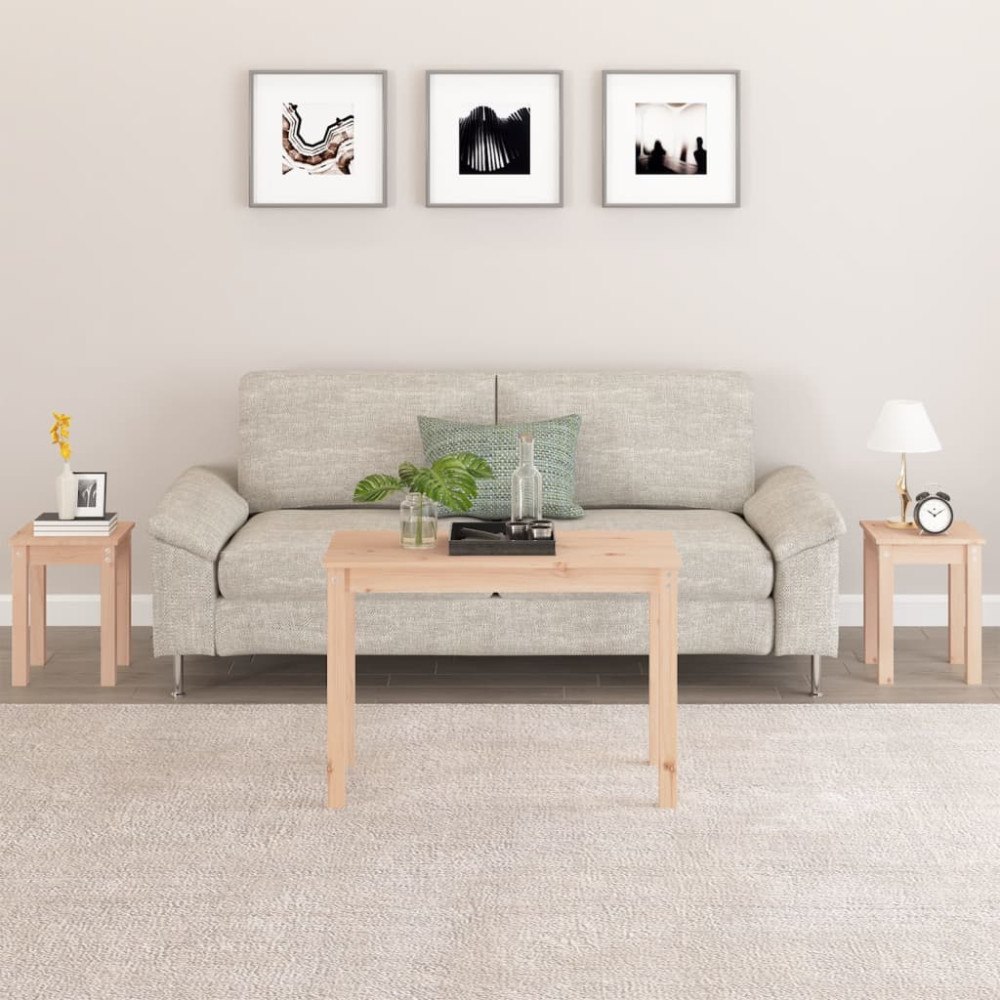 vidaXL Satsbord 3 st massiv furu