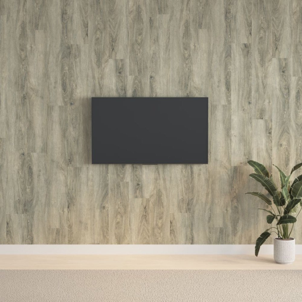 vidaXL Väggpaneler träimitation grå PVC 2,06 m²
