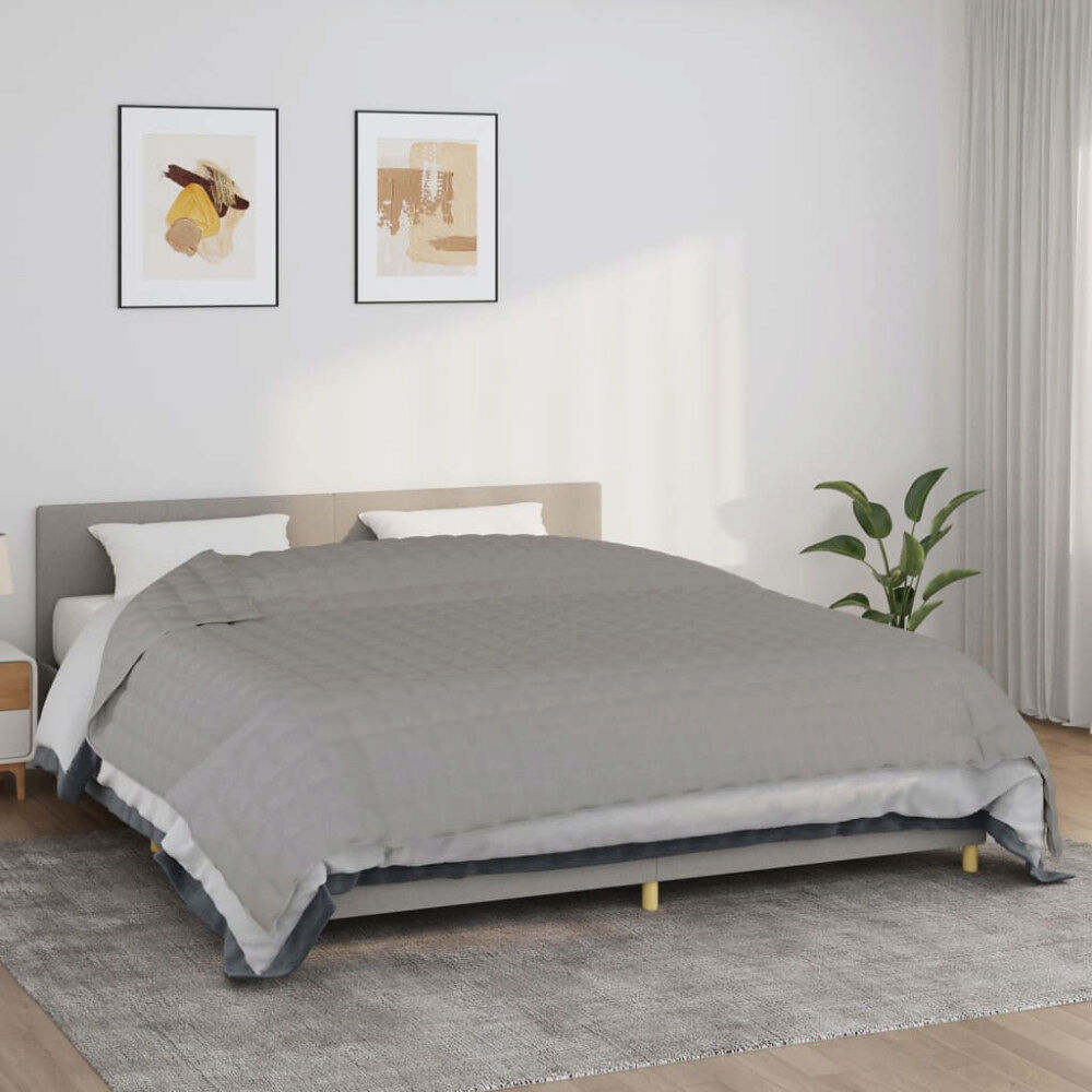 vidaXL Tyngdtäcke grå 235x290 cm 15 kg tyg
