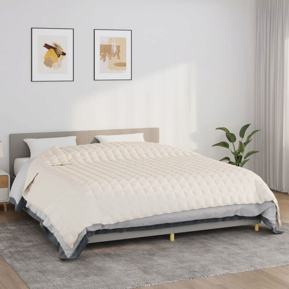 vidaXL Tyngdtäcke gräddvit 235x290 cm 15 kg tyg