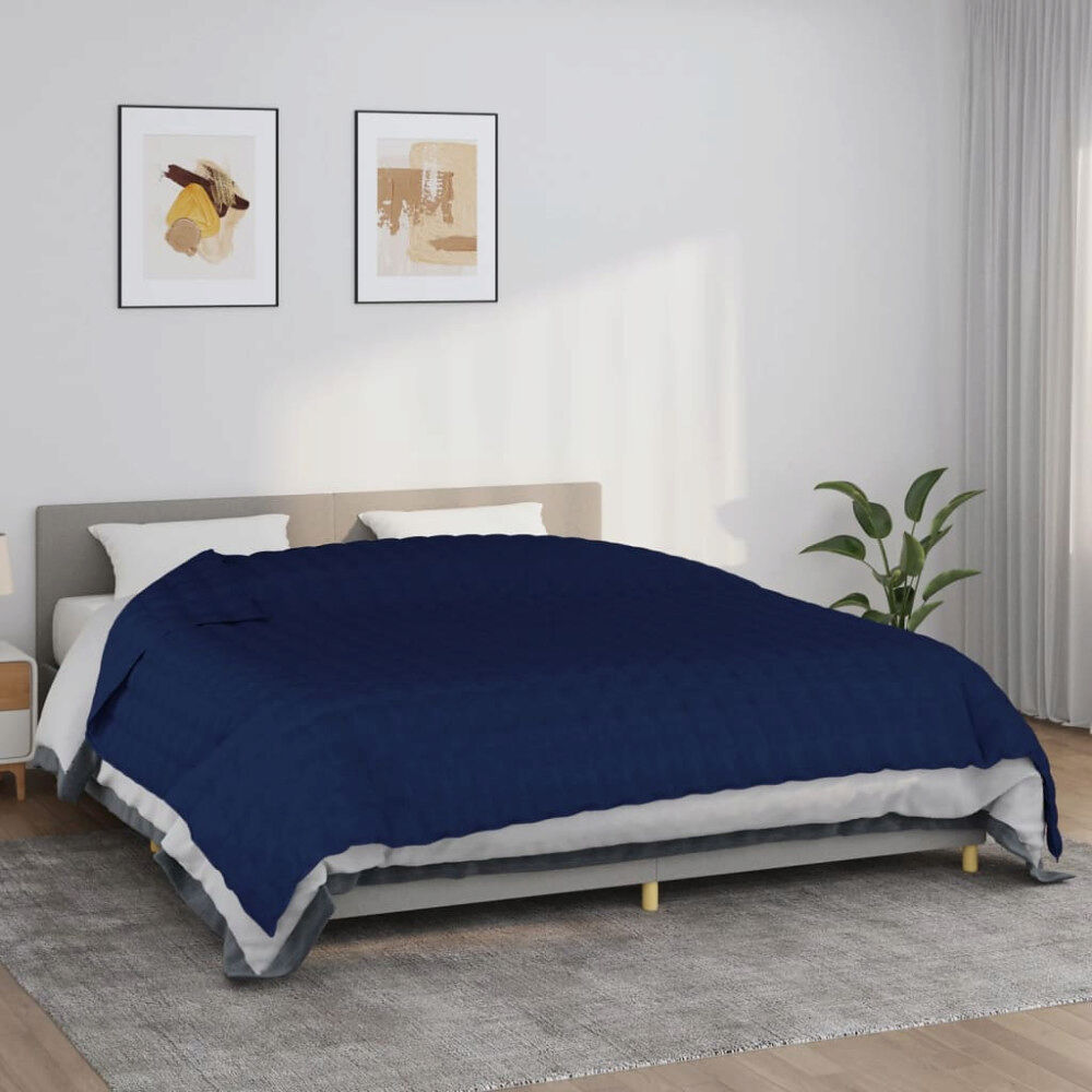 vidaXL Tyngdtäcke blå 220x260 cm 11 kg tyg