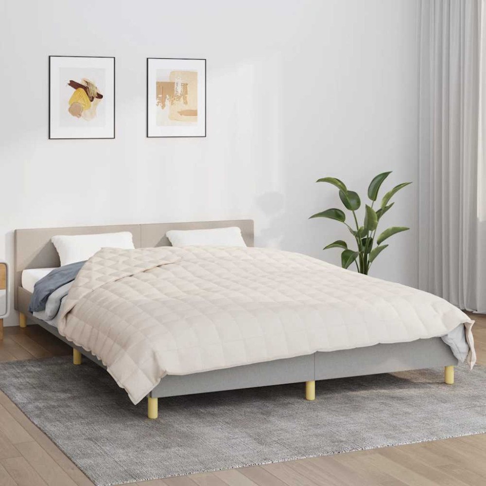 vidaXL Tyngdtäcke gräddvit 200x225 cm 9 kg tyg
