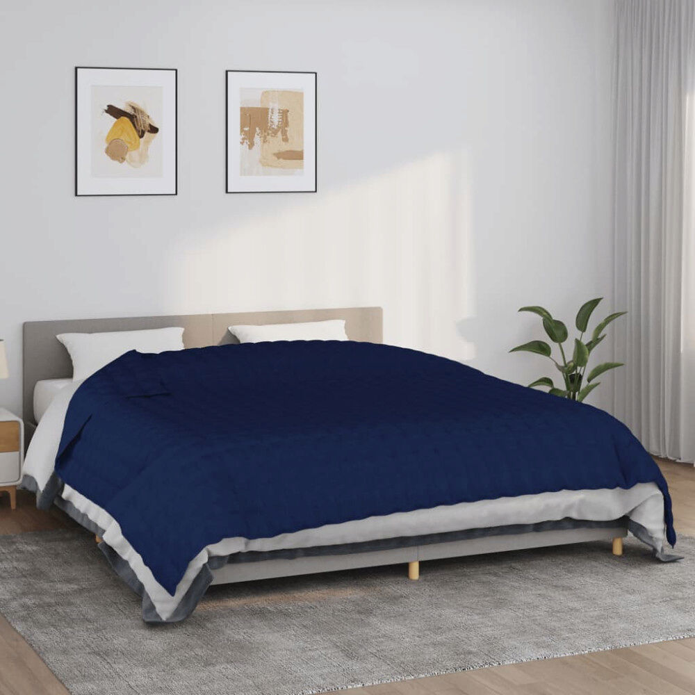 vidaXL Tyngdtäcke blå 235x290 cm 15 kg tyg