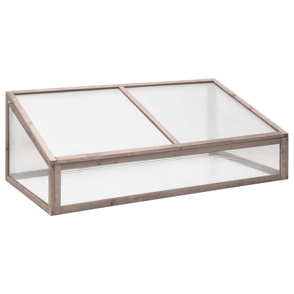 vidaXL Växthus grå 110x56x39 cm granträ