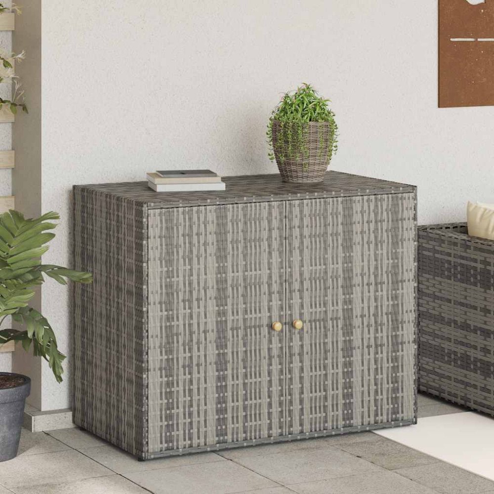 vidaXL Trädgårdsskåp grå 100x55,5x80 cm konstrotting