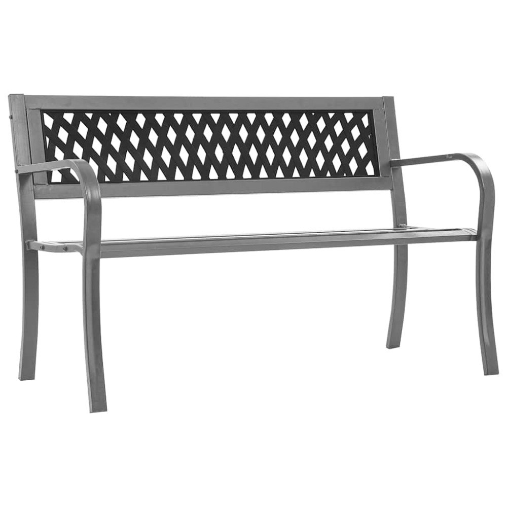 vidaXL Trädgårdsbänk svart 120 cm stål