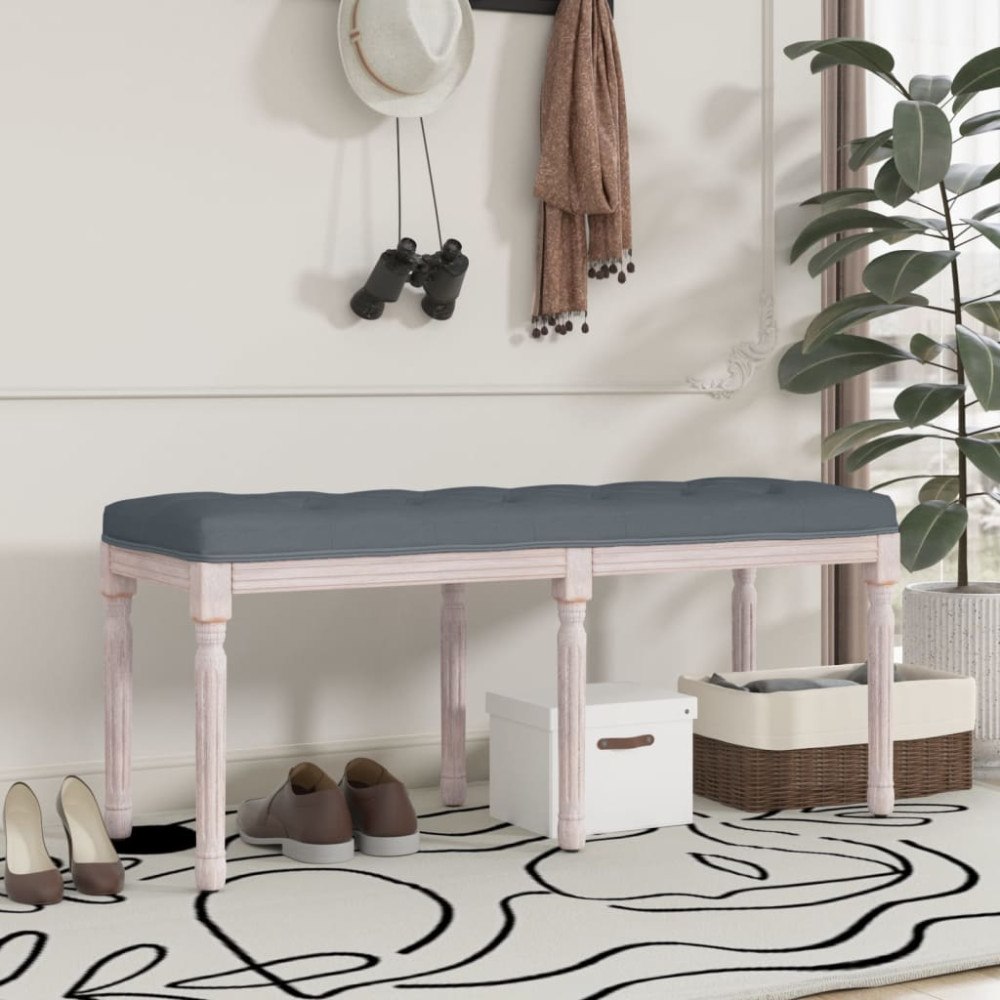 vidaXL Bänk mörkgrå 110x40x49 cm sammet