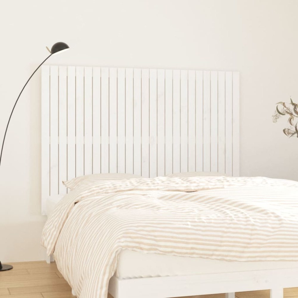 vidaXL Väggmonterad huvudgavel vit 159,5x3x110 cm massiv furu