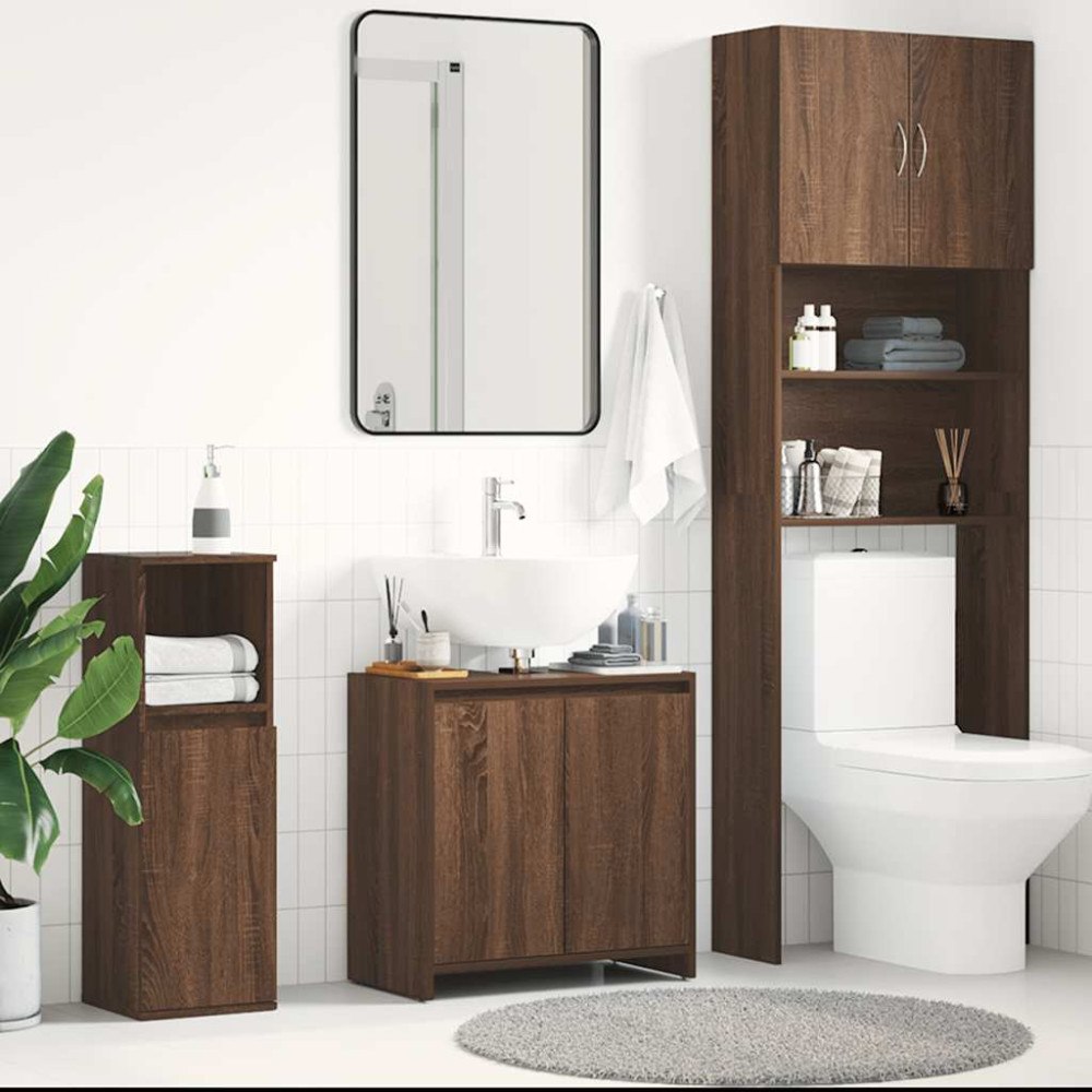 vidaXL Badrumsskåp brun ek 60x33x61 cm konstruerat trä