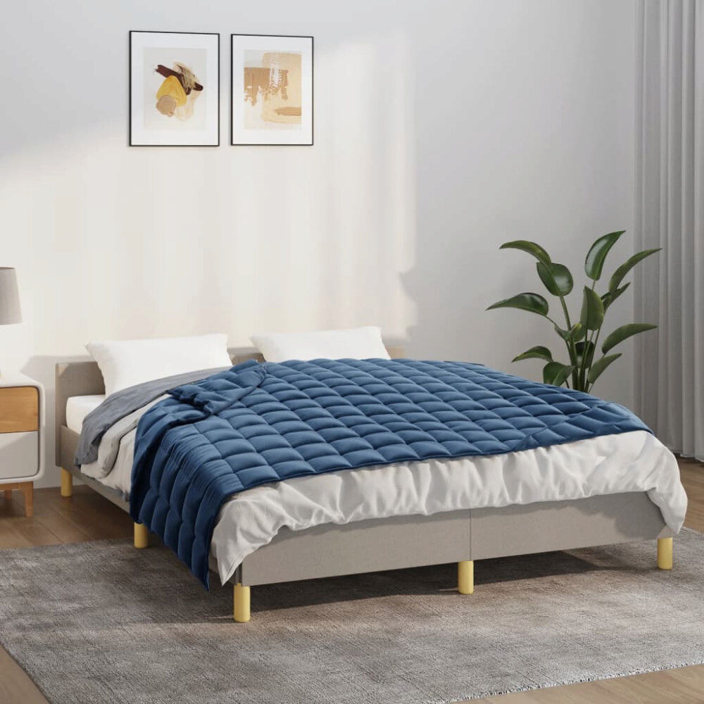 vidaXL Tyngdtäcke blå 150x200 cm 11 kg tyg