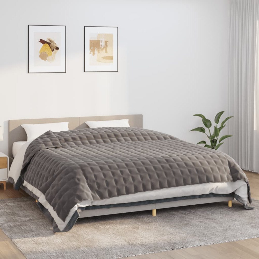vidaXL Tyngdtäcke grå 235x290 cm 15 kg tyg