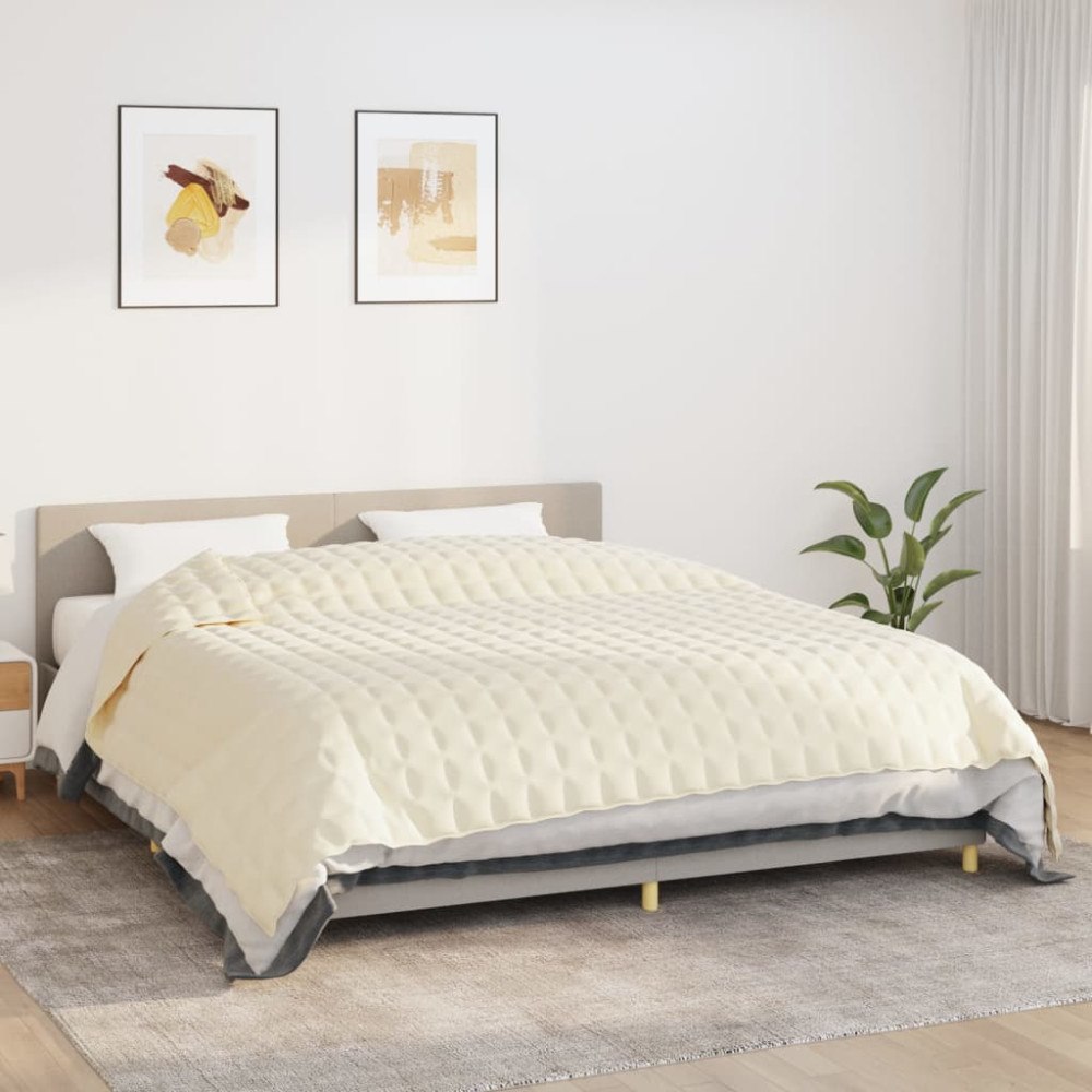 vidaXL Tyngdtäcke gräddvit 220x260 cm 15 kg tyg