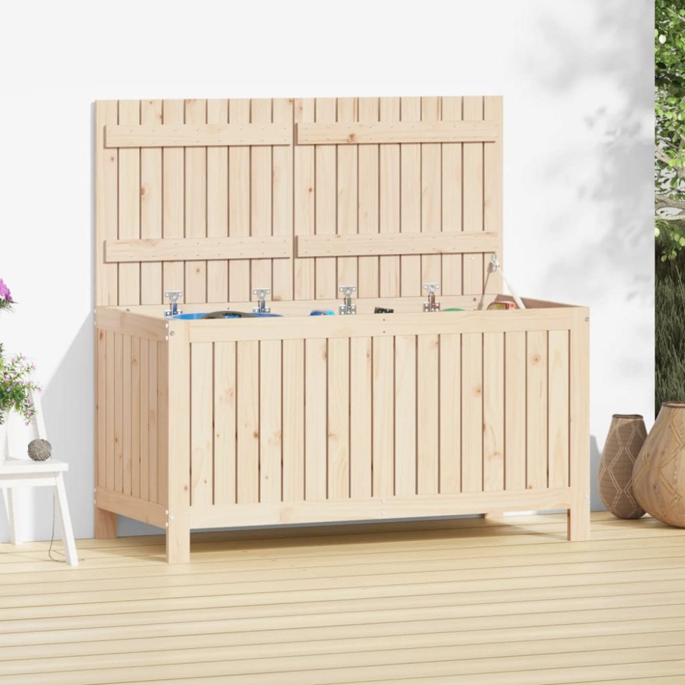 vidaXL Förvaringslåda 121x55x64 cm massiv furu
