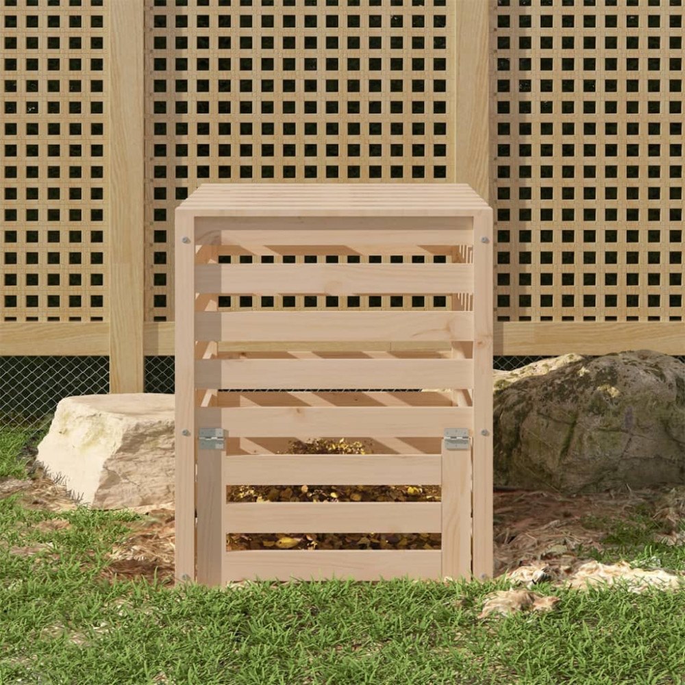 vidaXL Kompostlåda 63,5x63,5x77,5 cm massiv furu