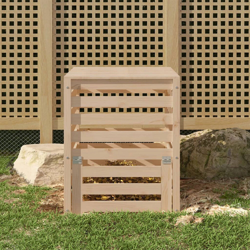 vidaXL Kompostlåda 63,5x63,5x77,5 cm massiv furu