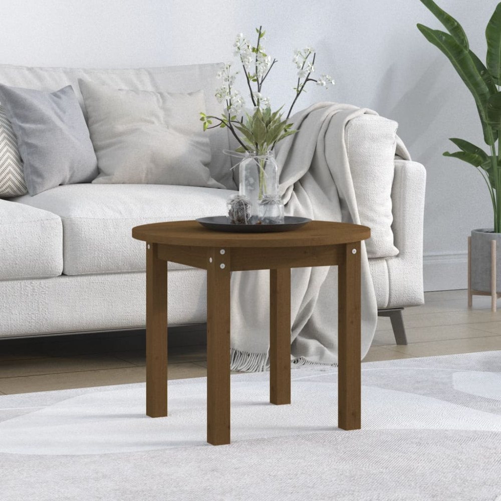 vidaXL Soffbord honungsbrun Ø 55x45 cm massiv furu