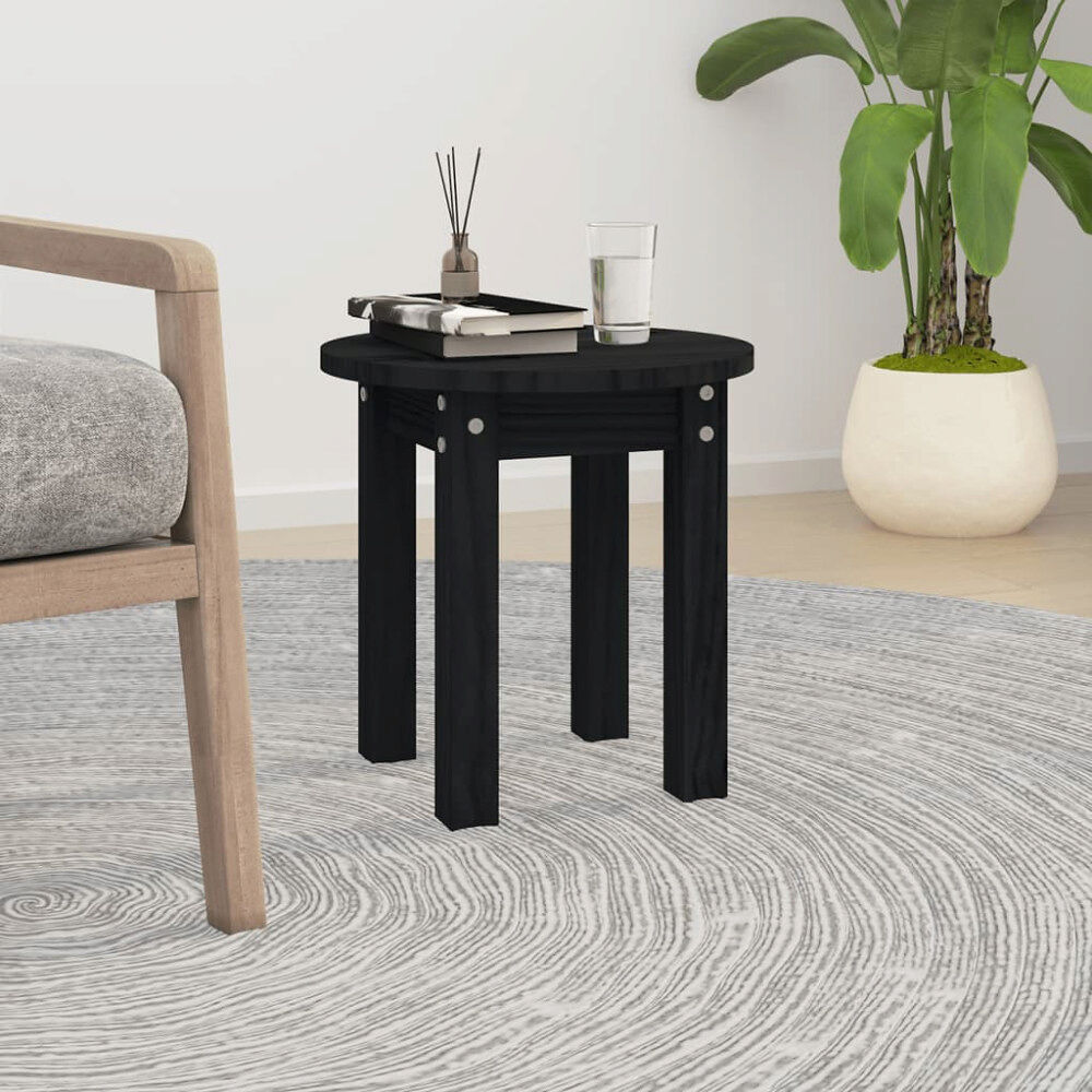vidaXL Soffbord svart Ø 35x35 cm massiv furu