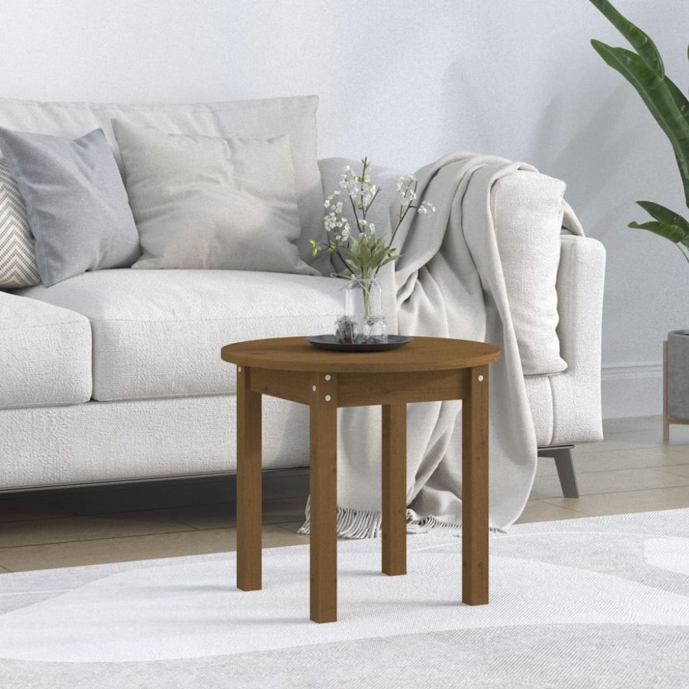 vidaXL Soffbord honungsbrun Ø 45x40 cm massiv furu