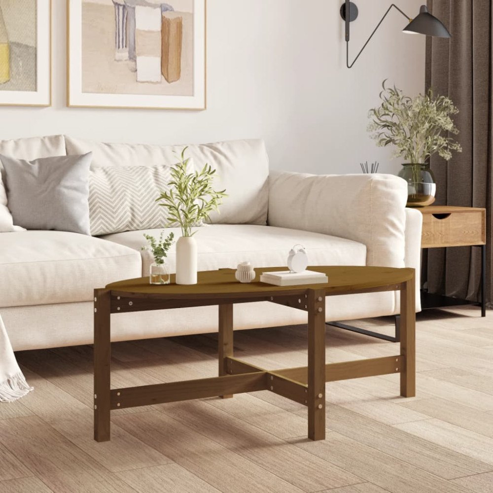 vidaXL Soffbord honungsbrun 118x63x45 cm massiv furu