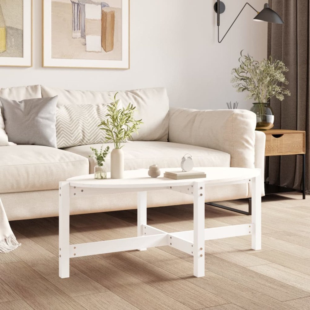vidaXL Soffbord vit 118x63x45 cm massiv furu
